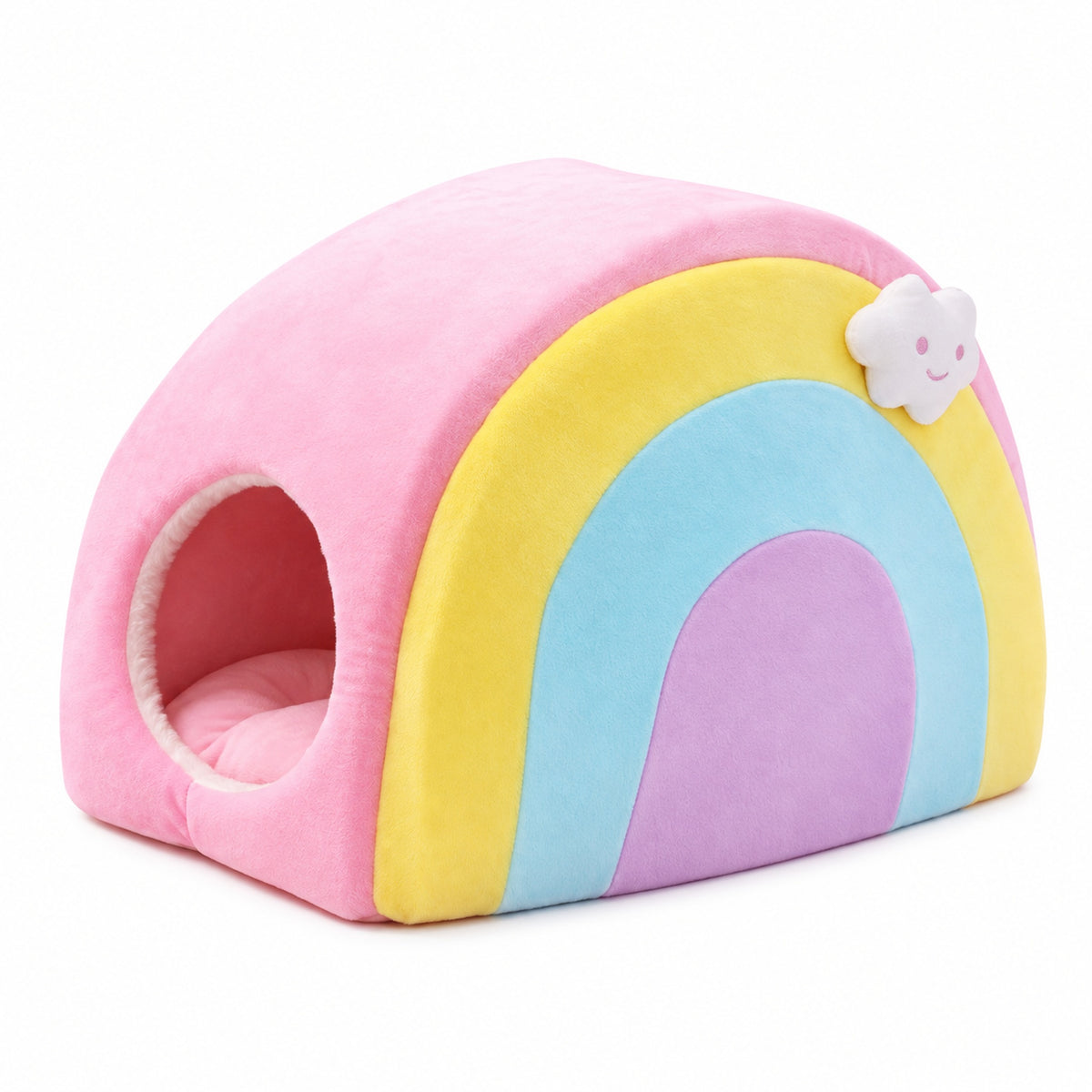 Fukufuku Rainbow Cat Bed clean SKU product image on white background