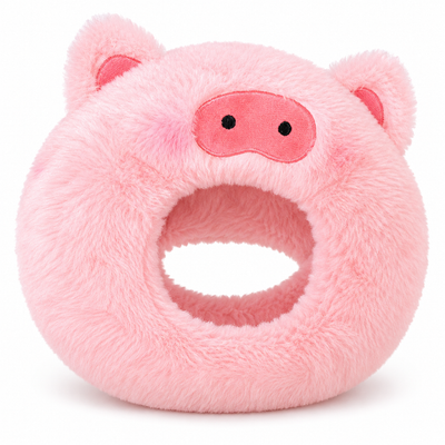White background pink pig plush pet neck warmer