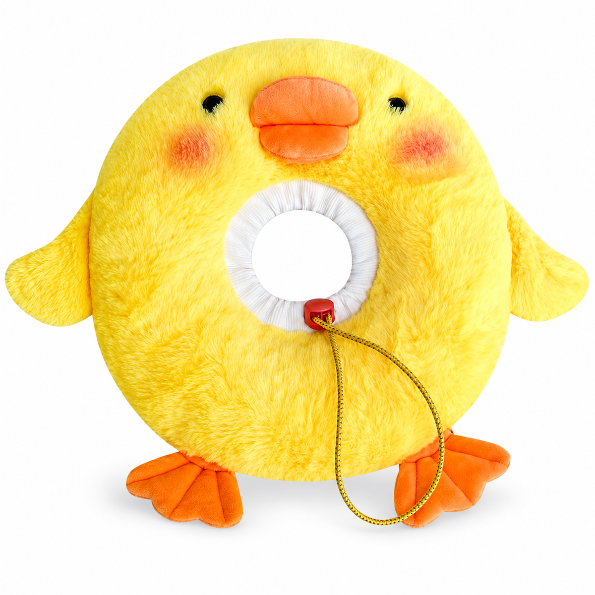 White background duck plush pet recovery collar