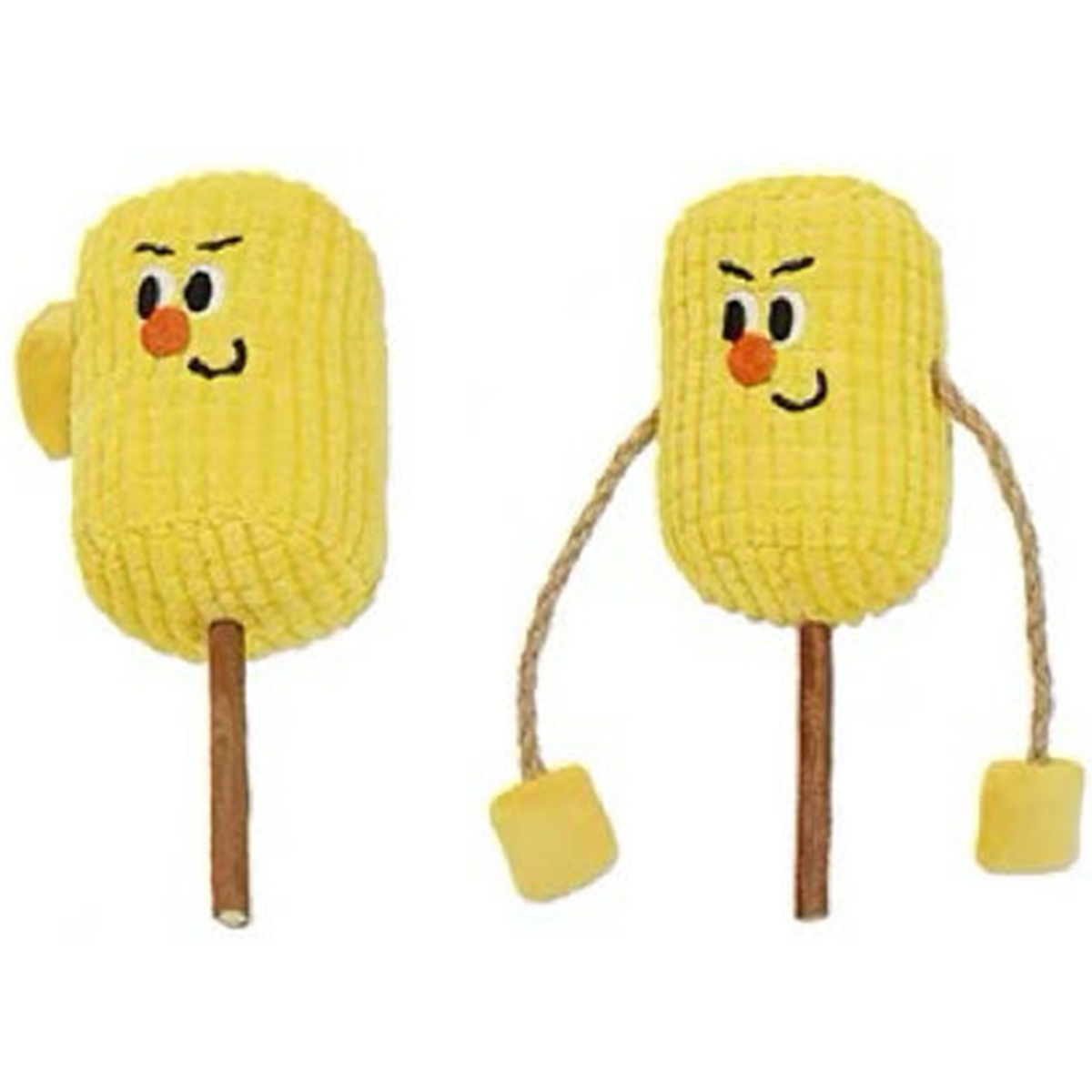 Silvervine corn cob cat toy Style 1 and Style 2 on a white background