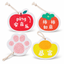 Four cellulose pulp dish scrubber styles on a clean white background: Apple, Persimmon, Paw Pad and Gold Ingot