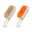 HERO WHITE SKU COMBINED | Steam Silicone Cat Grooming Brush | Light Khaki + Orange Bristles | v2