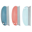 KIMPETS pet hair remover brush in Deep Ocean Blue, Coral Orange and Sky Blue on a white background