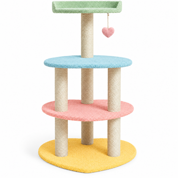 Hero | VETRESKA 38.6-in Multi-Level Cat Tree with Love-Shaped Platforms | square product-only white-background SKU image