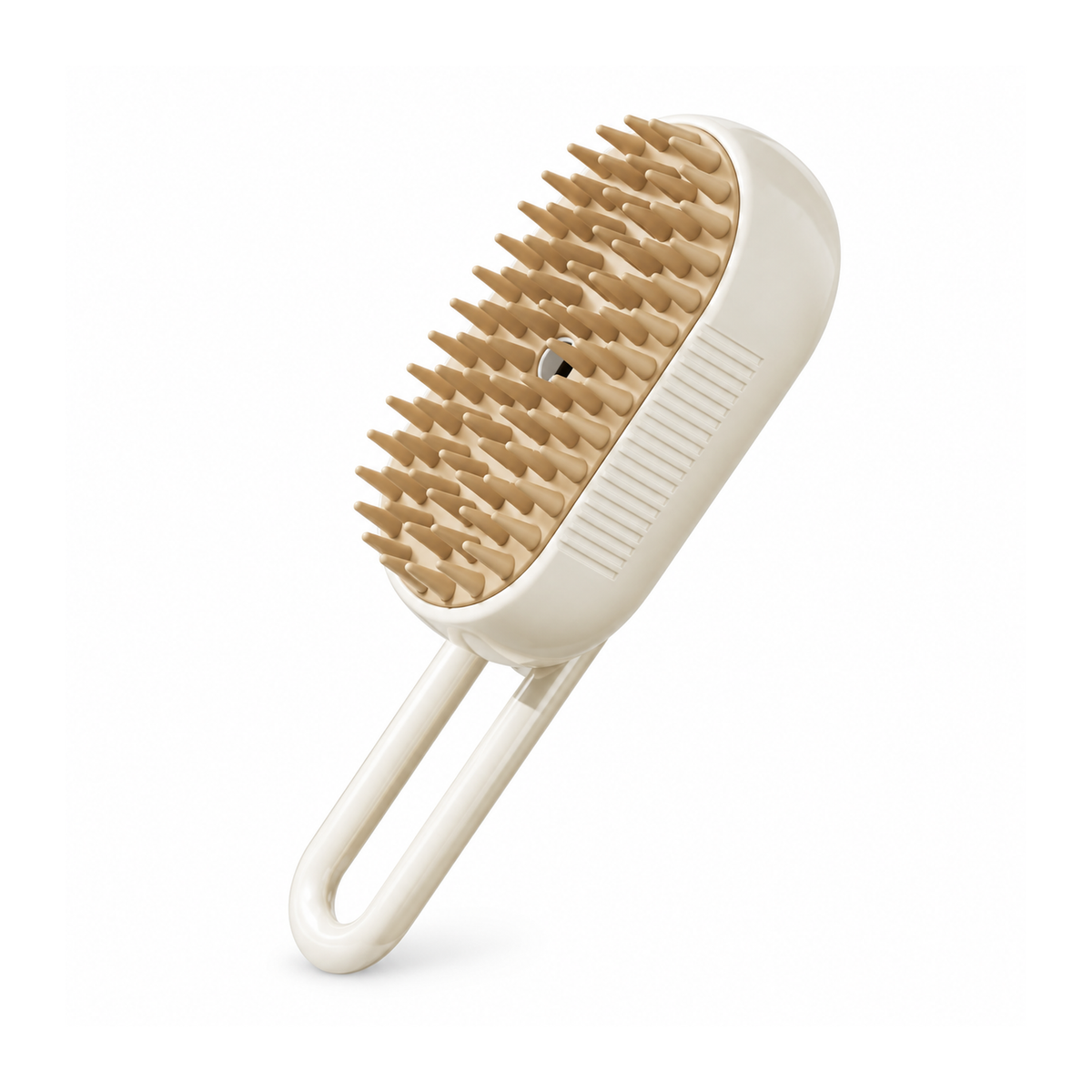 SKU VARIANT WHITE | Steam Silicone Cat Grooming Brush | Light Khaki Bristles | v2