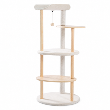 Pawz Road overlooking Wooden 5-Level Indoor Cat Tower | clean white SKU hero | source image 03 | precise-object-edit v1