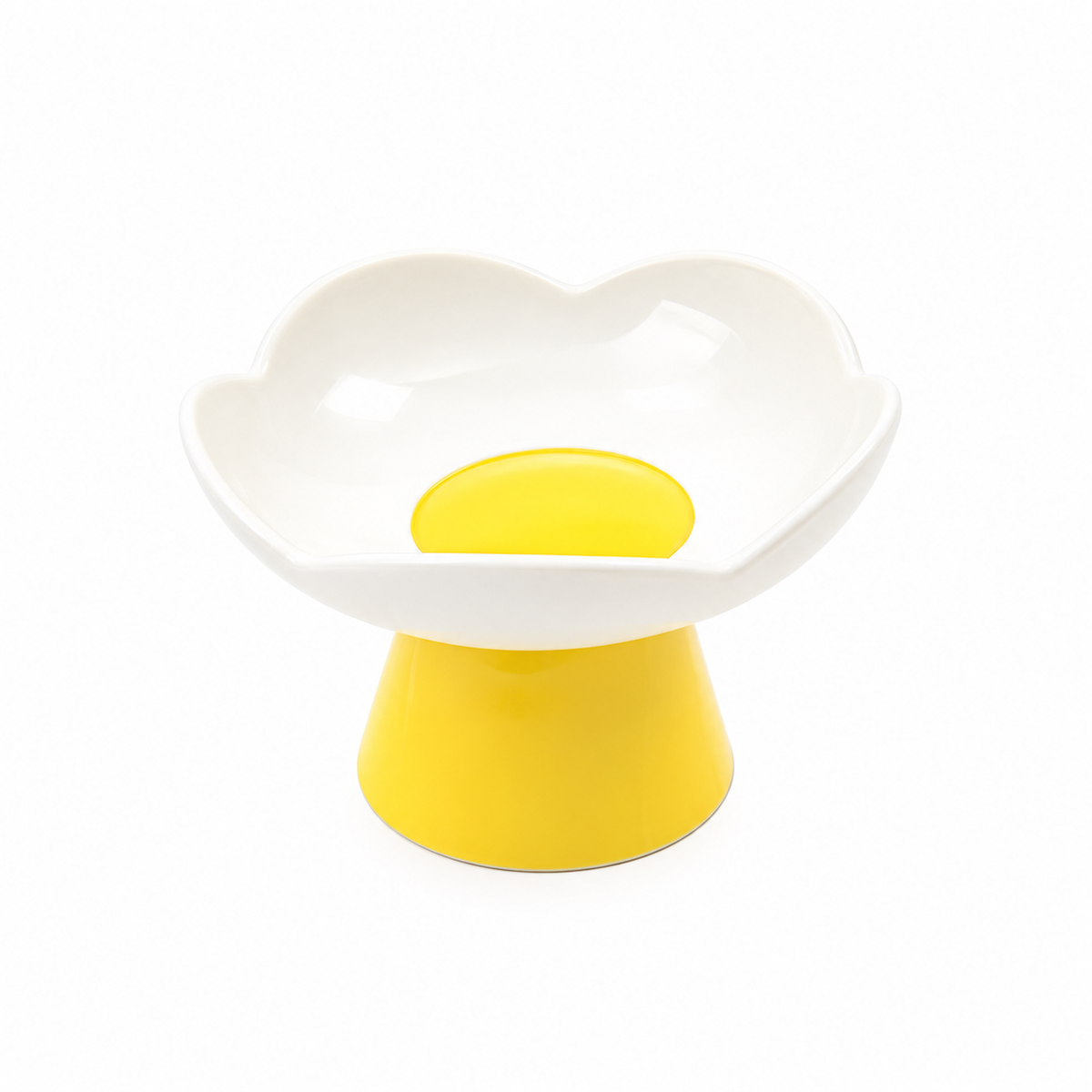 Blooming Flower Ceramic Pet Bowl | clean white SKU hero | FULL_FRAME_OUTPAINT | collection batch1