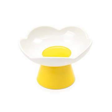 Blooming Flower Ceramic Pet Bowl | clean white SKU hero | FULL_FRAME_OUTPAINT | collection batch1