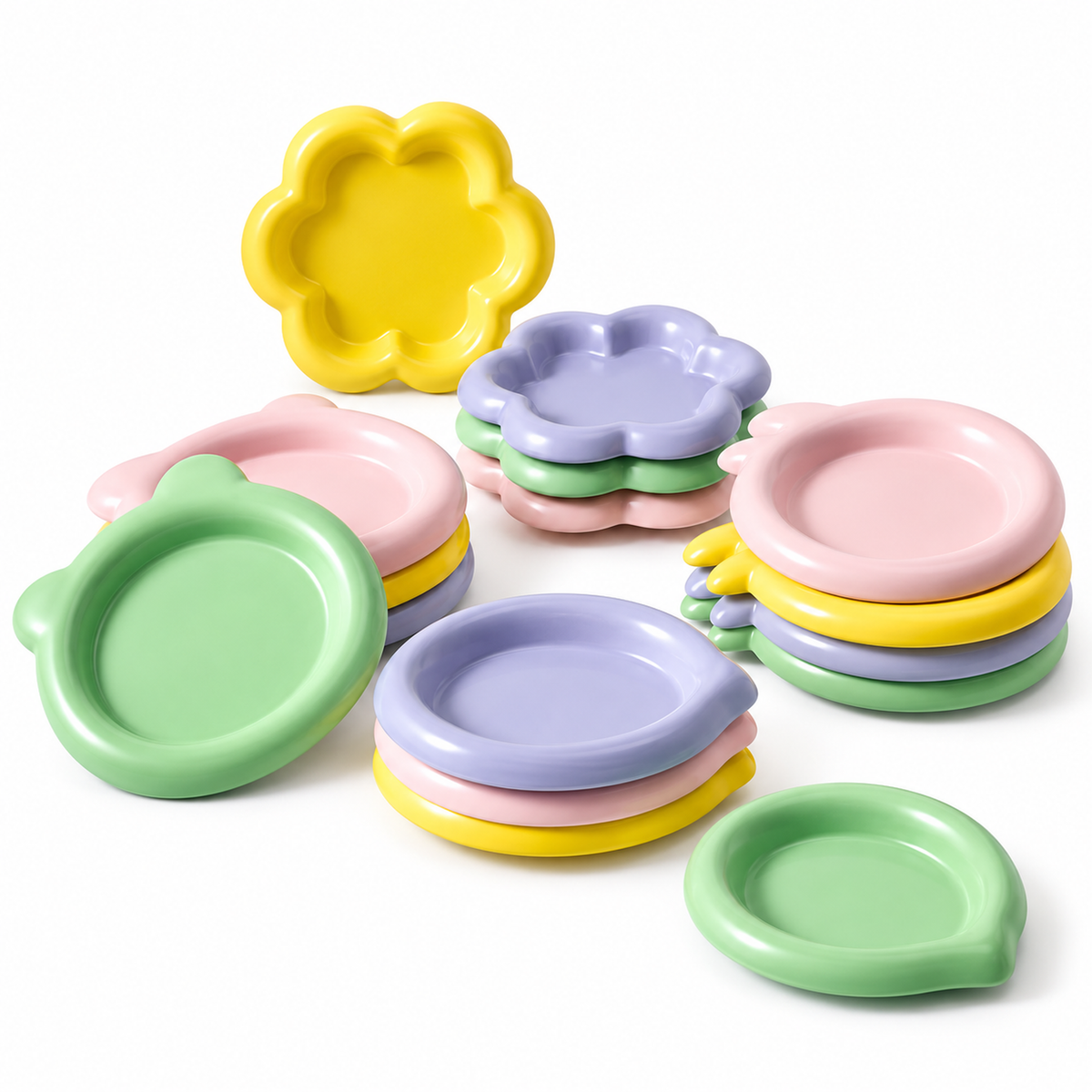 Colorful Ceramic Pet Plates | clean white SKU hero | FULL_FRAME_OUTPAINT | collection batch1