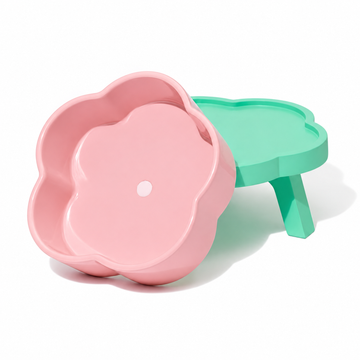 VETRESKA Ceramic Raised Pet Bowl Elevated Pet Food Water Bowl Stand Pink Pet Feeding Dish | clean white SKU hero | FULL_FRAME_OUTPAINT | collection batch1