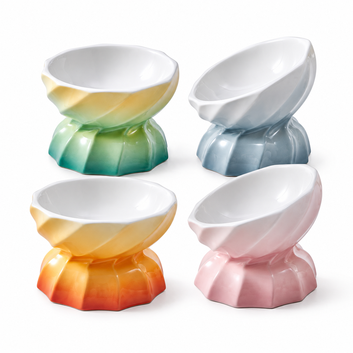 Macaron Gradient Ceramic Pet Bowl | clean white SKU hero | FULL_FRAME_OUTPAINT | collection batch1