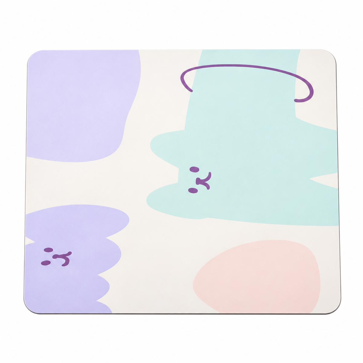 Miaoho Kitty Family Pet Food Mat | clean white SKU hero | FULL_FRAME_OUTPAINT | collection batch1