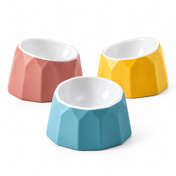 Volcano Dual-Tone Ceramic Pet Bowl | clean white SKU hero | FULL_FRAME_OUTPAINT | collection batch1