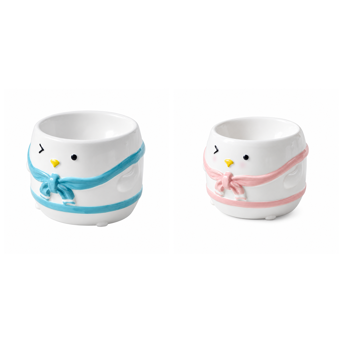 Penguin Cape Ceramic Pet Bowl | clean white multi-variant SKU hero | complete variant set | DETERMINISTIC_COMPOSITE