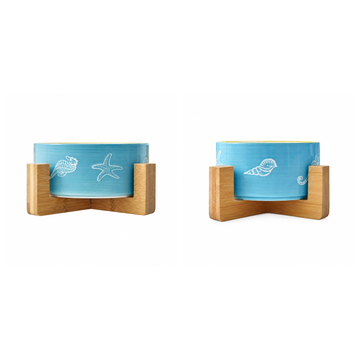 Color-Glazed Ceramic Bowl with Bamboo Stand | clean white multi-variant SKU hero | complete variant set | DETERMINISTIC_COMPOSITE