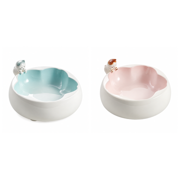 Cat & Sakura Ceramic Pet Bowl | clean white multi-variant SKU hero | complete variant set | DETERMINISTIC_COMPOSITE