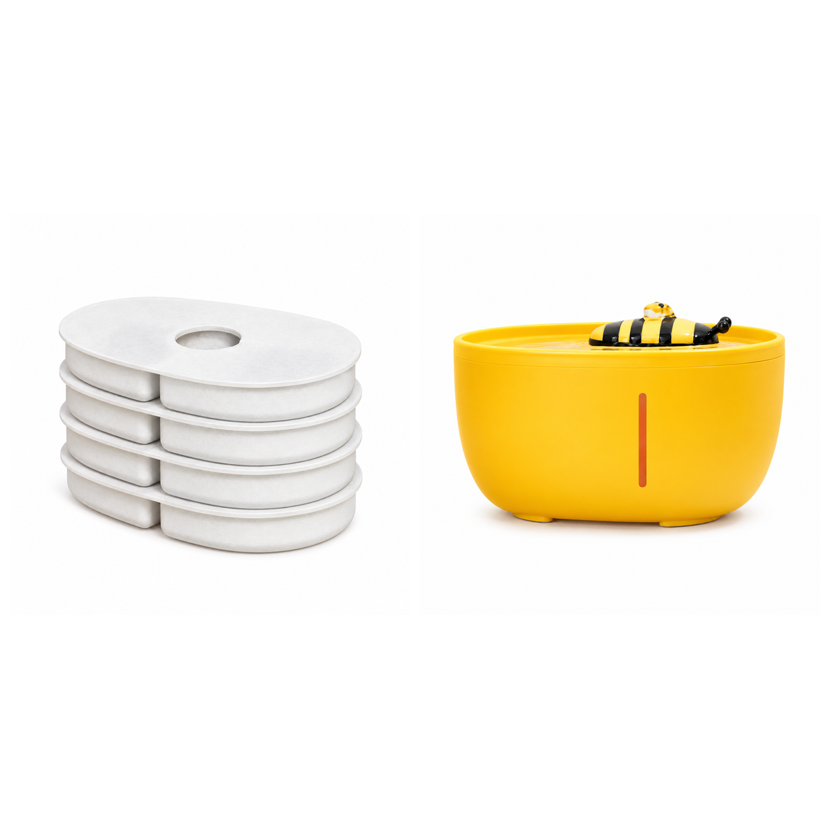 Little Bee Pet Water Fountain | clean white multi-variant SKU hero | complete variant set | DETERMINISTIC_COMPOSITE