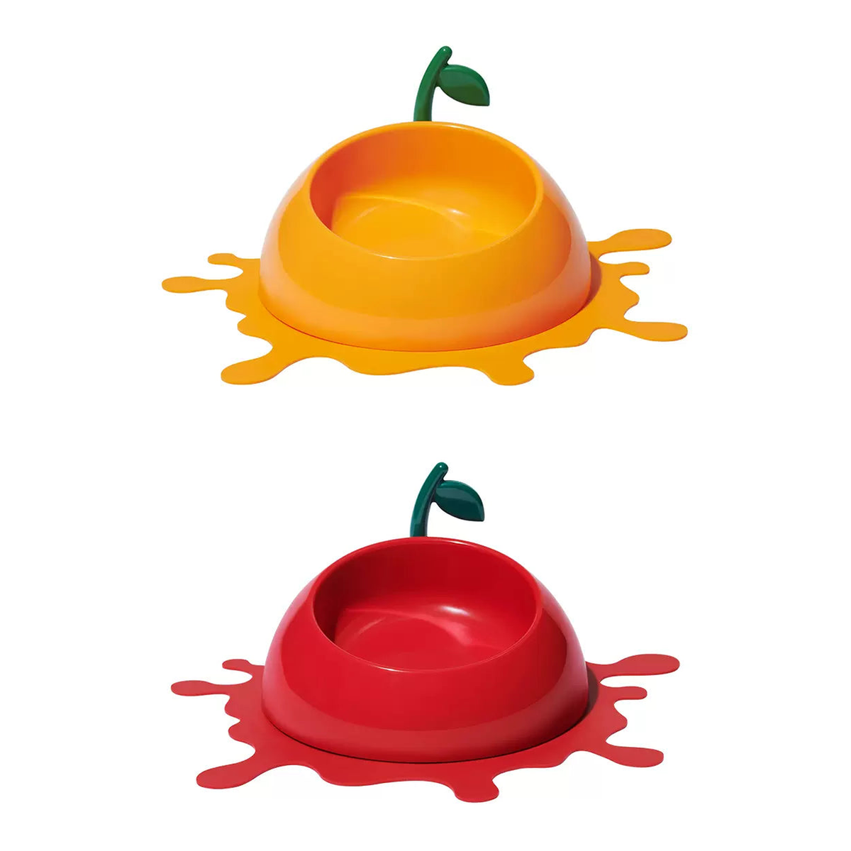 VETRESKA Cat Food Bowl Dog Water Feeding Bowl Dishes Non-Slip Mat Medium Small Dog Juicy Tangerine | clean white multi-variant SKU hero | Orange + Cherry | product-large | DETERMINISTIC_COMPOSITE_V3