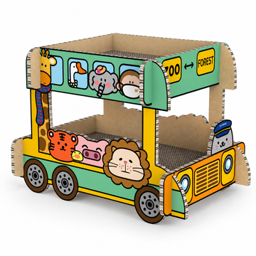 Hero | TinyPet Double-Decker Animal Bus Cat Scratcher | clean SKU hero | 1:1 | product-only