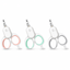 Pink, green and grey LED cat nail scissors on a white background