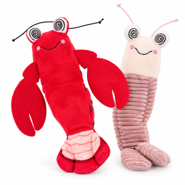 Fofos twin interactive shrimp cat toy set white background