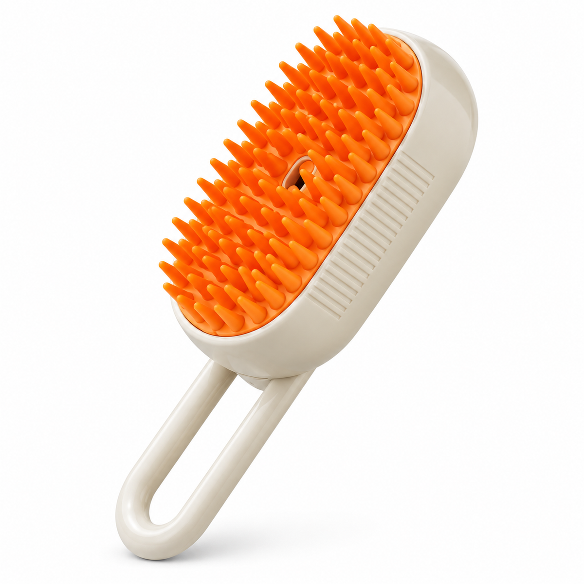 SKU VARIANT WHITE | Steam Silicone Cat Grooming Brush | Orange Bristles | Default Title | v1