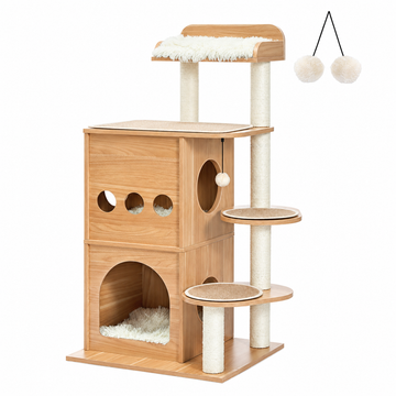 Hero | PAWZ Road 45.4-in Wooden Cloudy Cat Tree | square clean product SKU image
