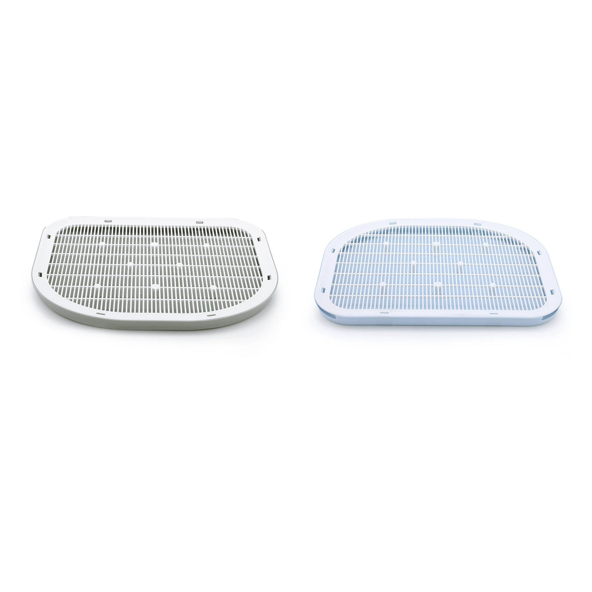 Gray and Blue Hoopet reusable cat litter mats on a white background [Gallery: Shared]