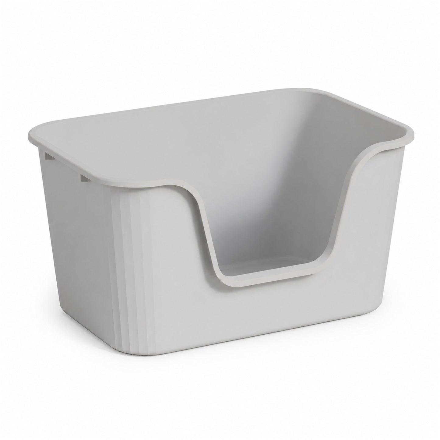 Hoopet XL open cat litter box in grey with raised sides and low front entry