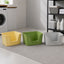 Hoopet XL and XXL open cat litter boxes in yellow green and grey in a modern utility room