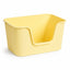 Hoopet XL open cat litter box in yellow with raised sides and low front entry