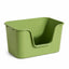 Hoopet XXL open cat litter box in green with raised sides and low front entry