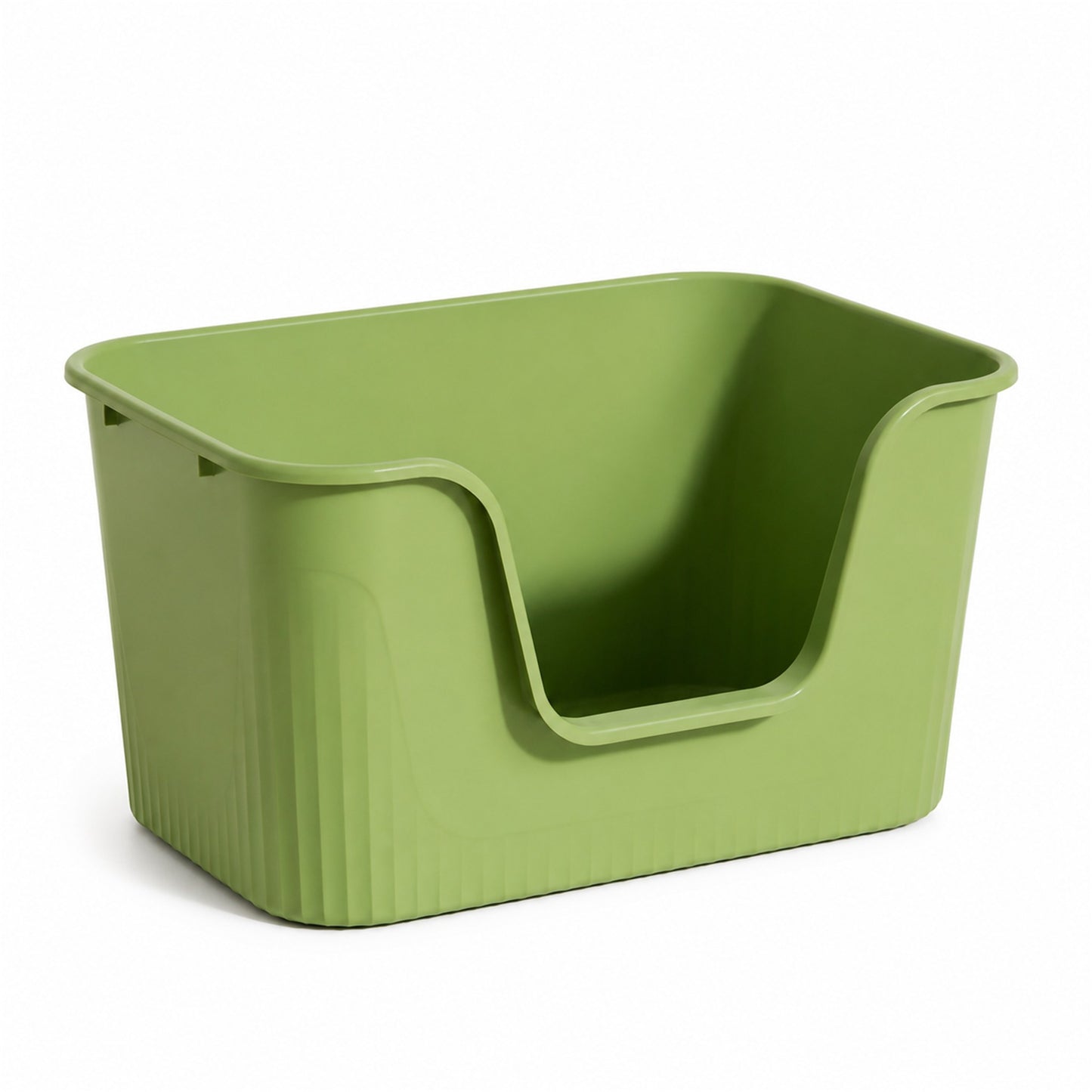 Hoopet XXL open cat litter box in green with raised sides and low front entry