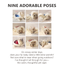 Nine adorable cat poses wearing a warm fleece pet cape
