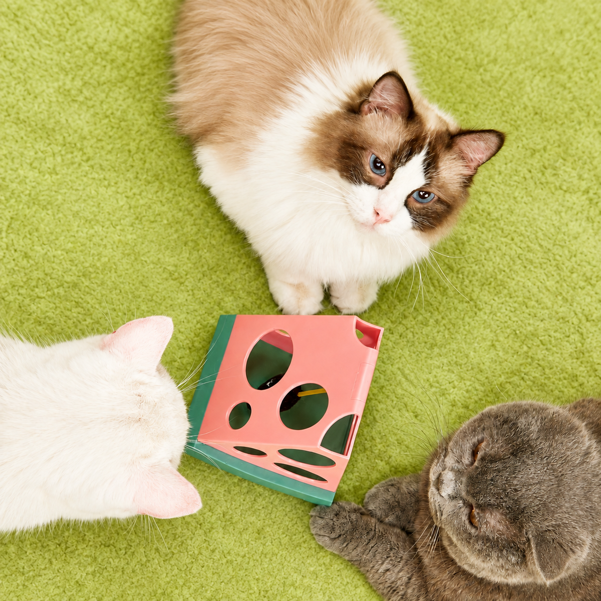FOFOS Magic Watermelon interactive cat toy - real cat usage scene