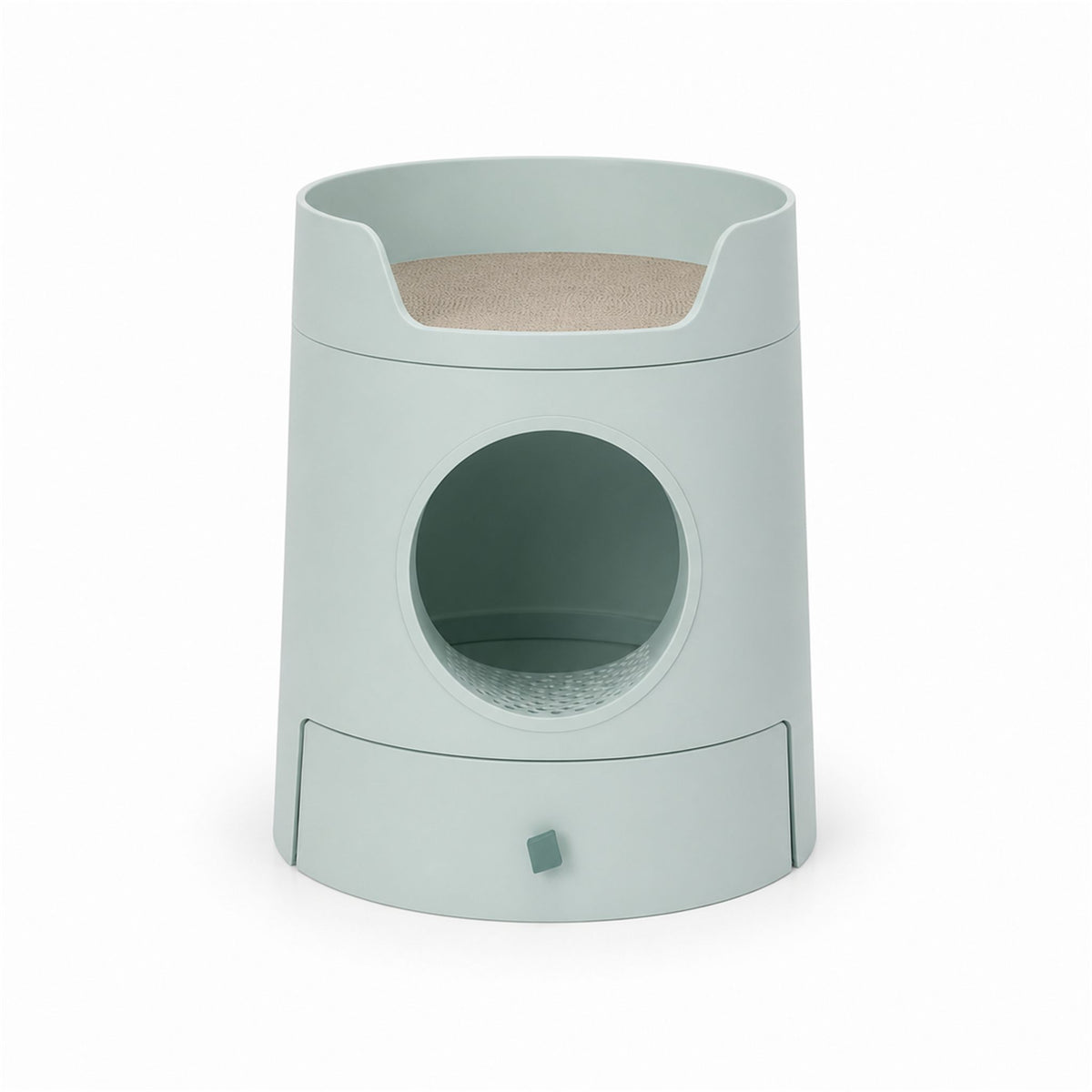 MAYITWILL Cat Castle Semi-Closed Litter Box - Morandi Green SKU image [Gallery: Morandi Green]