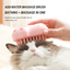 Pink cat-paw brush used on a cat for bathing and massage