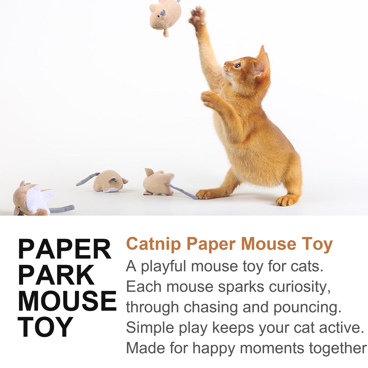 Catnip paper mouse toy - product overview and catnip toy details