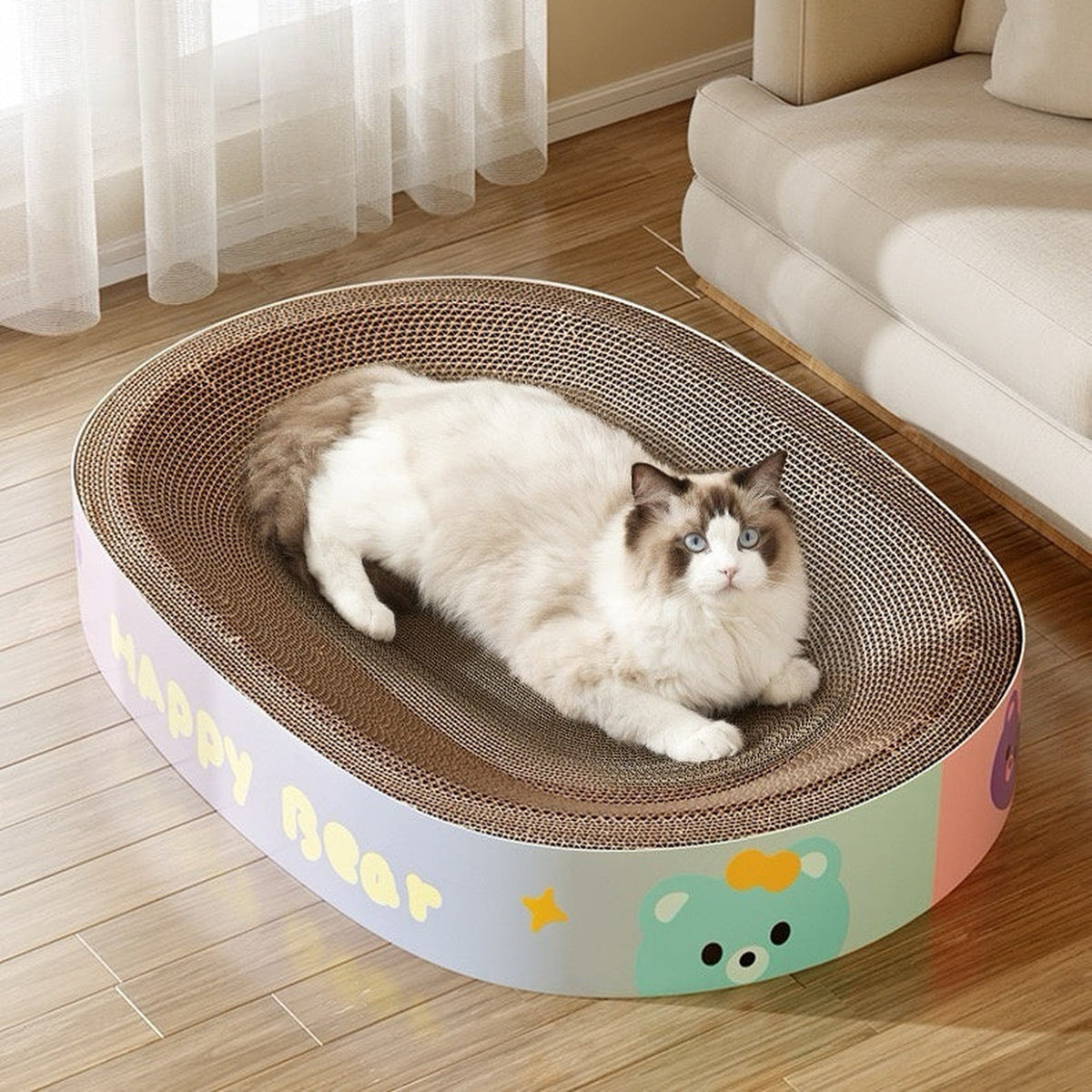 REVISED | Gradient Oval Cat Scratcher Lounge gallery revision 01 [Gallery: Comparison]