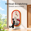 Hello Kitty wall-mounted sisal cat scratching mat beside a doorway, vertical scratching scene [Revision: Large Text English]