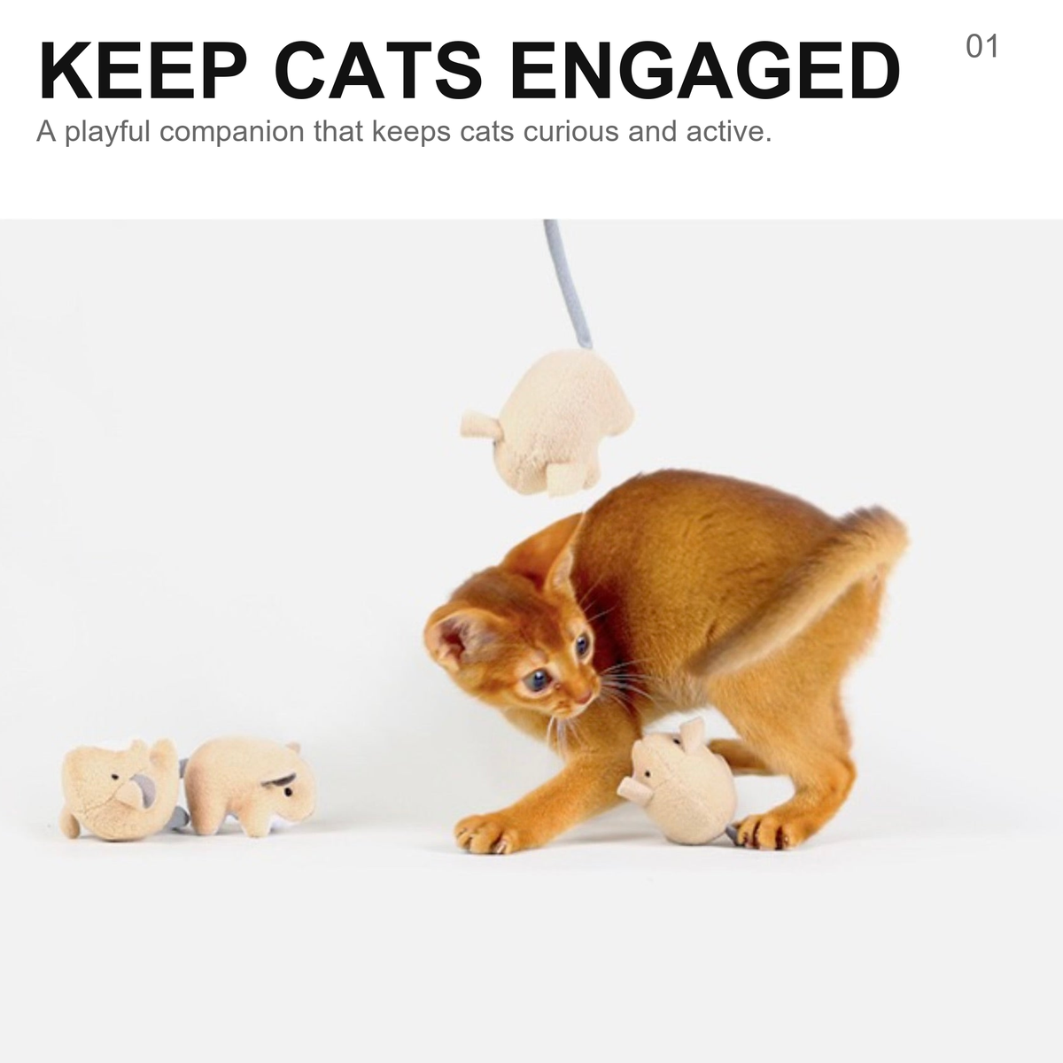 Catnip paper mouse toy - soft plush design details
