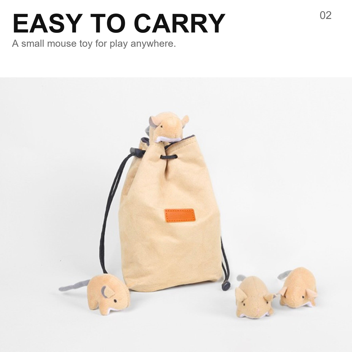 Catnip paper mouse toy - interactive cat play details