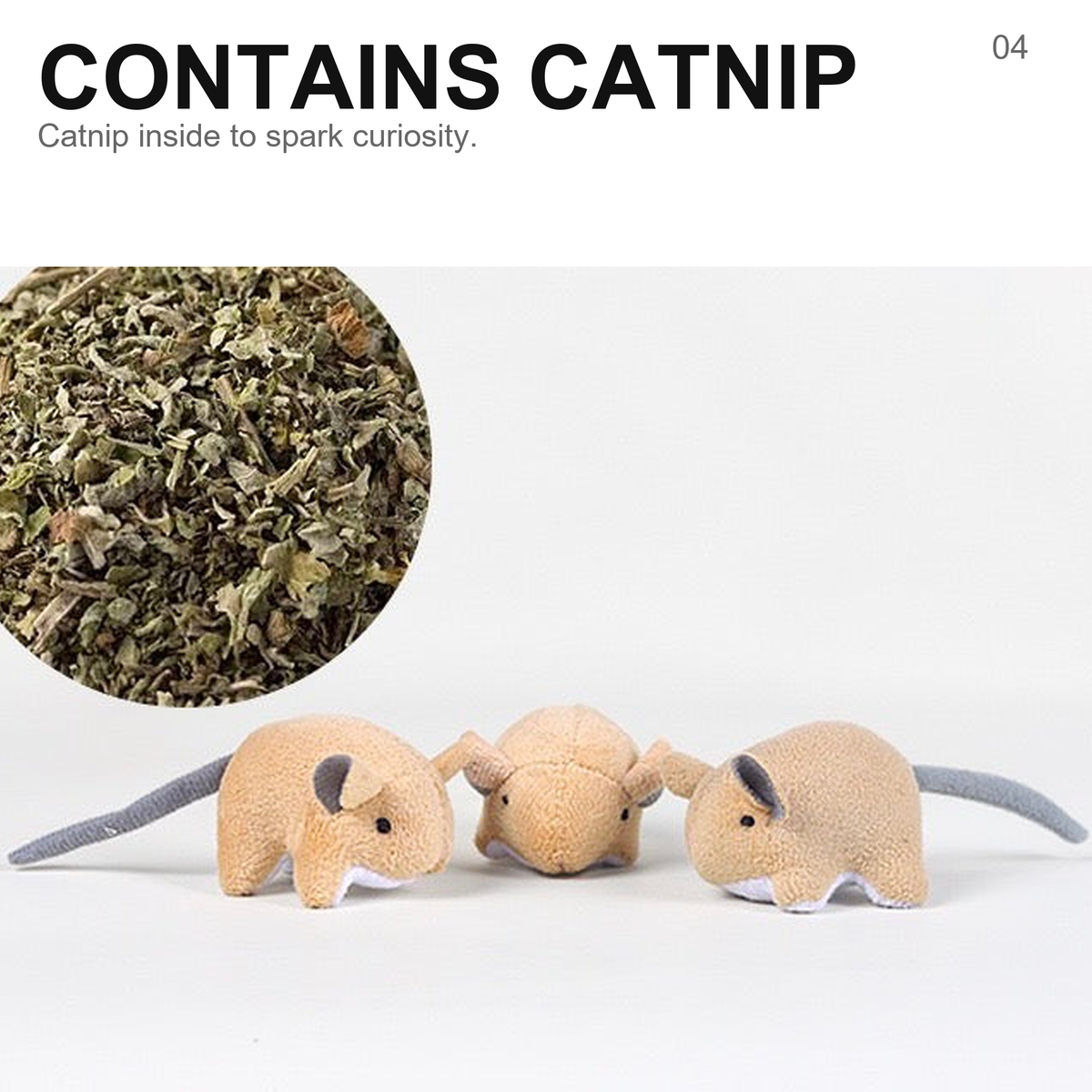 Catnip paper mouse toy - product design details