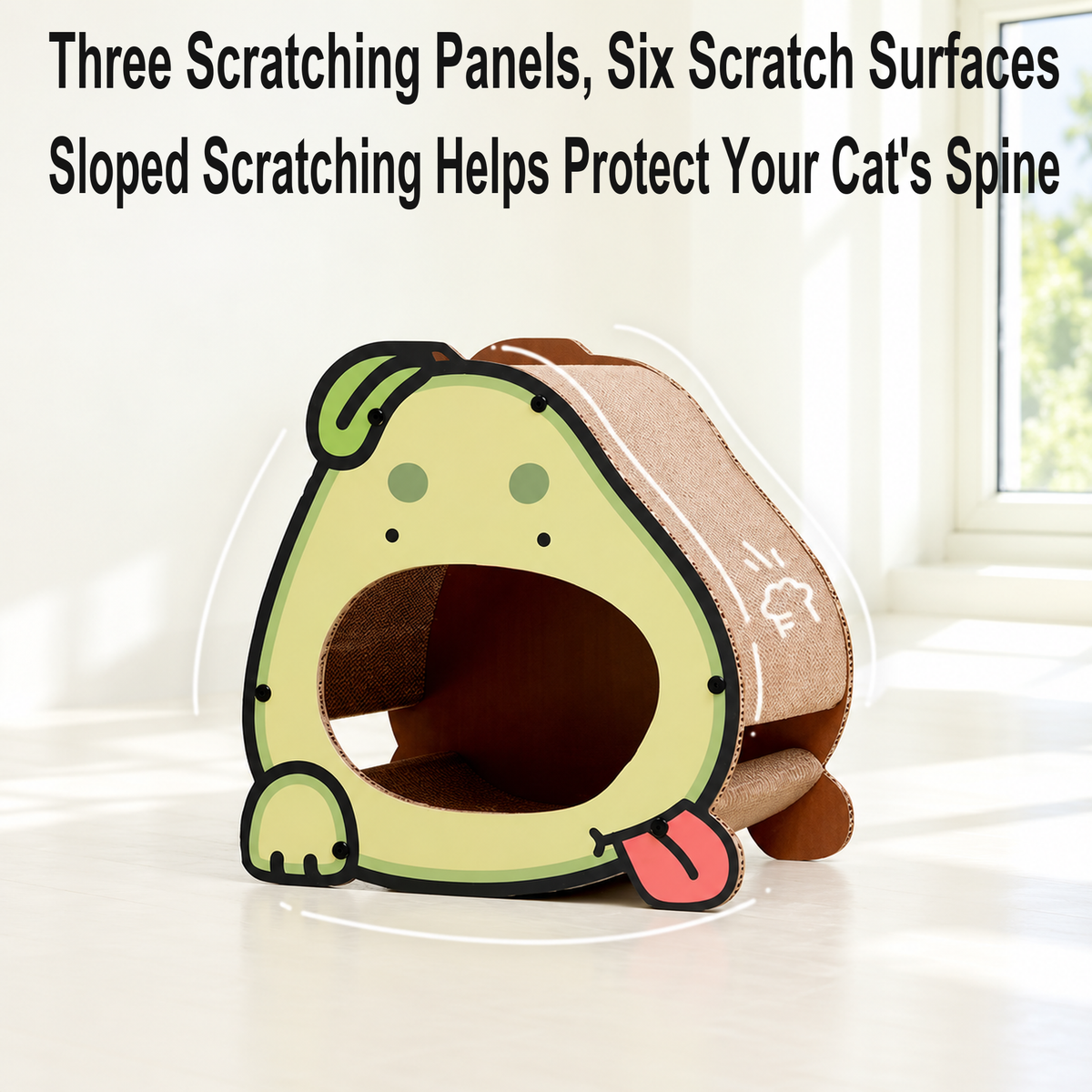 Avocado cat scratcher house source 10 [Revision: English, glyph-height corrected-v3]