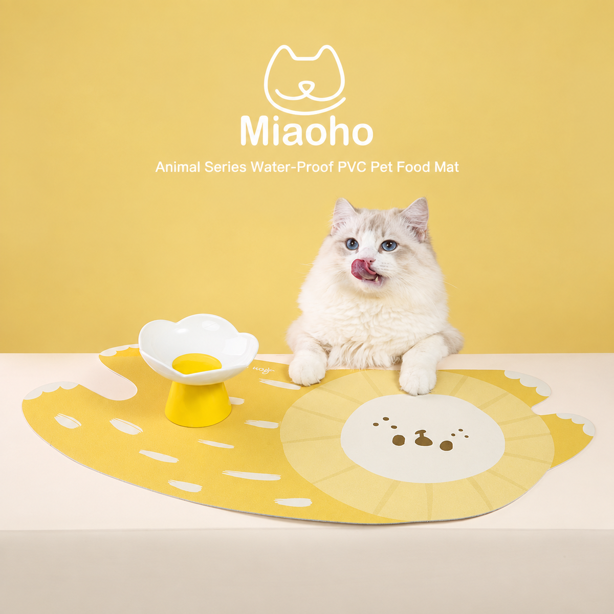 Miaoho Animal Series Water-Proof PVC Pet Food Mat | detail image 2 | square correction | FULL_FRAME_OUTPAINT_TEXT_LAYOUT_REBUILD | 20260919