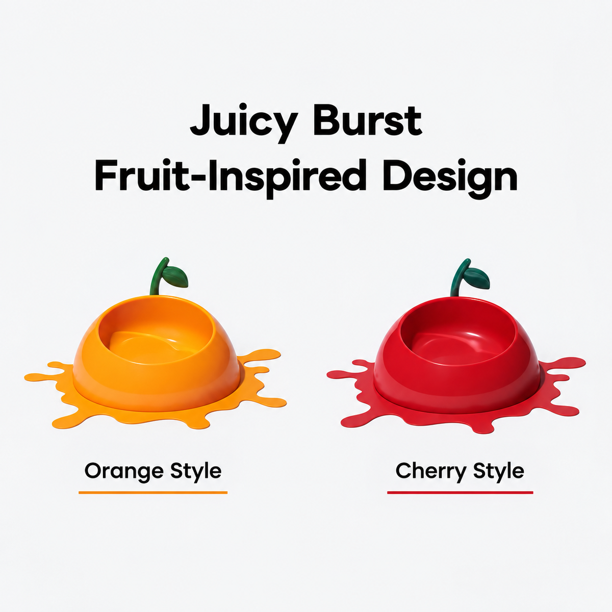 VETRESKA Cat Food Bowl Dog Water Feeding Bowl Dishes Non-Slip Mat Medium Small Dog Juicy Tangerine | detail image 2 | square correction | FULL_FRAME_OUTPAINT_TEXT_LAYOUT_REBUILD | 20260919-v2