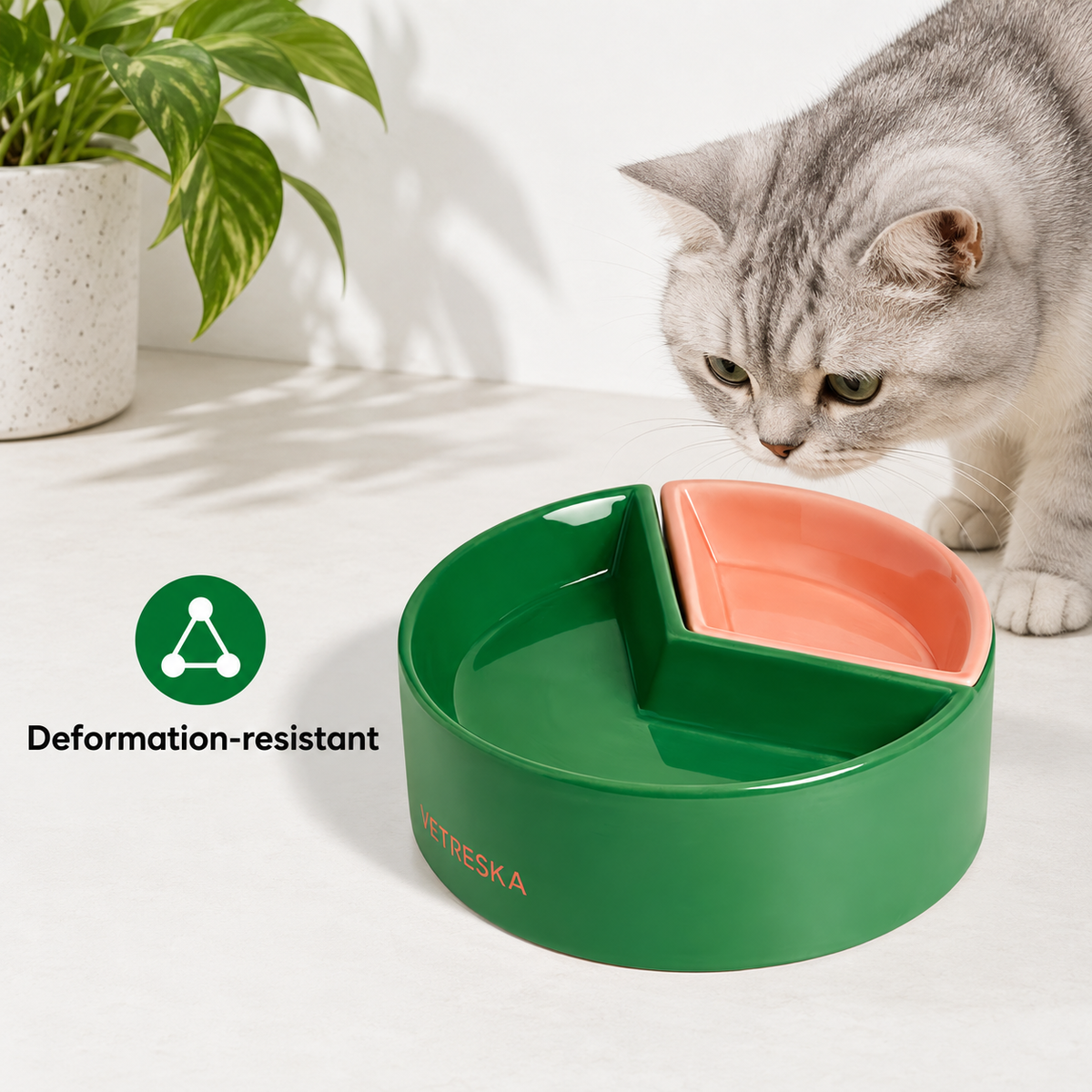 VETRESKA Like A Watermelon / Grapefruit Ceramic Bowl For Cats & Dogs | detail image 6 | square correction | FULL_FRAME_OUTPAINT_TEXT_LAYOUT_REBUILD | 20260919