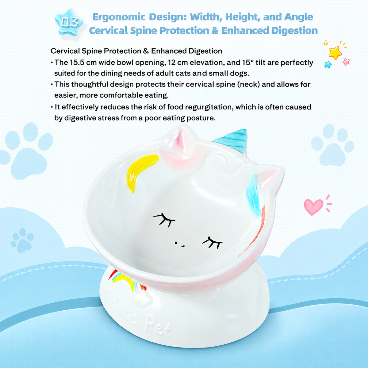Unicorn-Shaped Ceramic Pet Bowl | detail image 6 | square correction | FULL_FRAME_OUTPAINT_TEXT_LAYOUT_REBUILD | 20260919