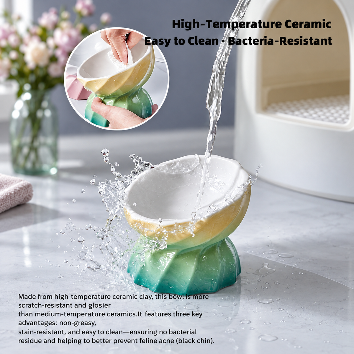 Macaron Gradient Ceramic Pet Bowl | detail image 3 | square correction | FULL_FRAME_OUTPAINT_TEXT_LAYOUT_REBUILD | 20260919