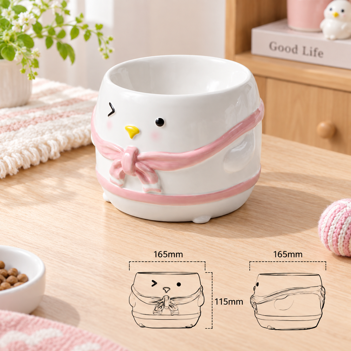 Penguin Cape Ceramic Pet Bowl | detail image 8 | square correction | FULL_FRAME_OUTPAINT_TEXT_LAYOUT_REBUILD | 20260919